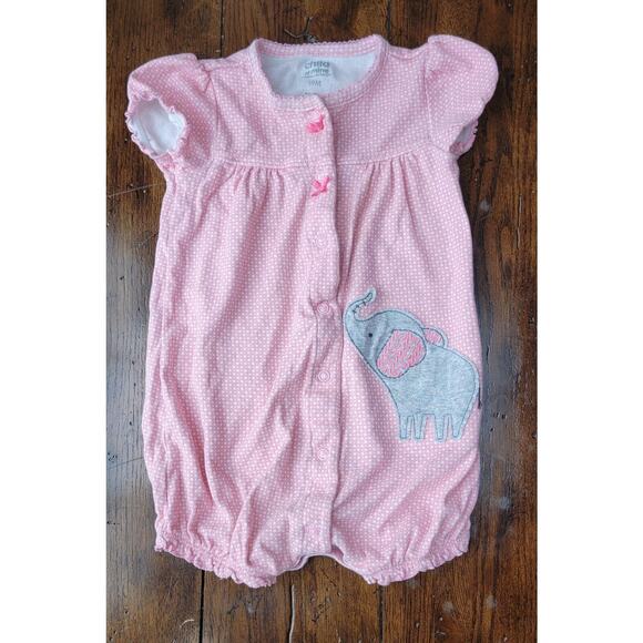 Carters Pink Snap Up With Elephant Size 18 Months - Picture 1 of 4